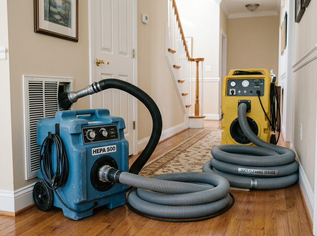 Specialty cleaning equipment used for air duct and biohazard cleanup