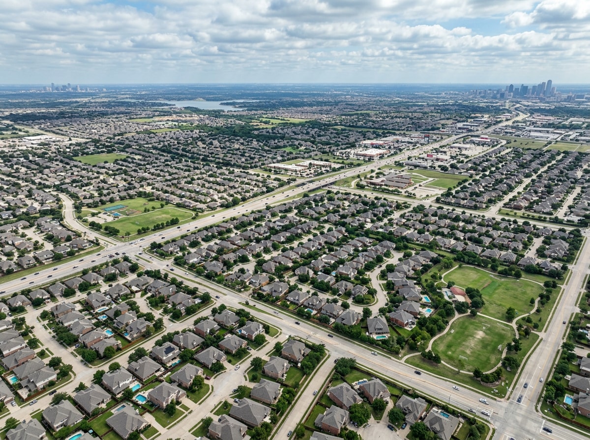 Map outlining the Dallas Fort Worth Metro service area for wind damage cleanup and restoration